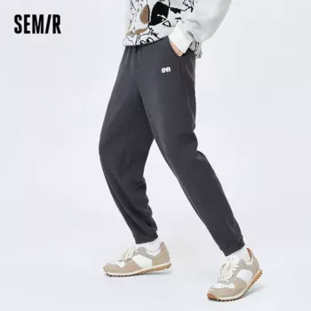 Повседневные мужские брюки Semir, зима 2023, бархатные леггинсы на шнуровке с вафельными вставками, спортивные брюки, новые трикотажные брюки