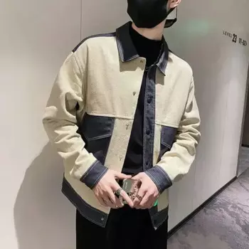 Повседневные мужские джинсовые пальто с v-образным вырезом, верхняя одежда на пуговицах, дешевая цена, стильная цельная винтажная мужская джинсовая куртка, мужская зимняя верхняя одежда