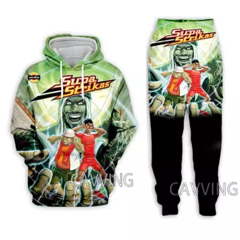 Повседневные толстовки с капюшоном и штаны Supa Strikas с 3D принтом, штаны для бега, брюки, костюм одежды, женские/мужские комплекты