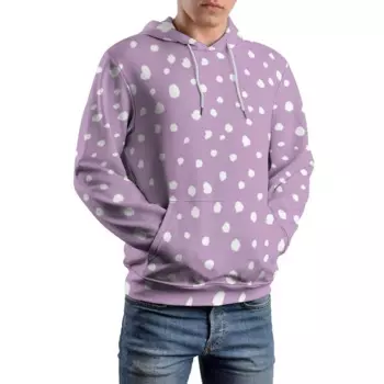 Повседневные толстовки с принтом далматинских пятен, мужские толстовки с капюшоном в белый горошек, кавайные графические толстовки с капюшоном, осенняя толстовка большого размера в уличном стиле
