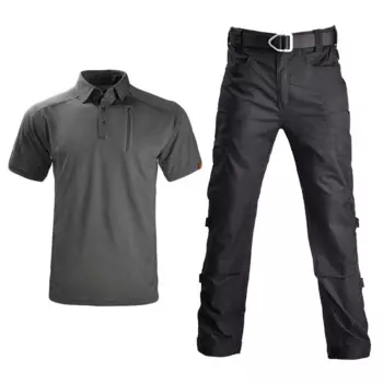 Повседневный Камуфляжный костюм HAN WILD, футболка, охотничьи брюки-карго с коротким рукавом, тактическая Униформа, Мужская одежда, походный костюм, летний лагерь