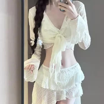 Повседневный комплект микро бикини на шнуровке из 4 предметов, сетчатый купальный костюм с волнистой полосой и пуш-ап, нерегулярный купальный костюм с кисточками и узлом, купальный костюм