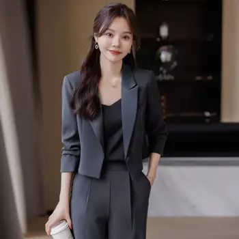 Повседневный короткий маленький пиджак для женщин на весну и осень, новый Высокочувствительный маленький свободный Профессиональный специальный костюм в Корейском стиле Su