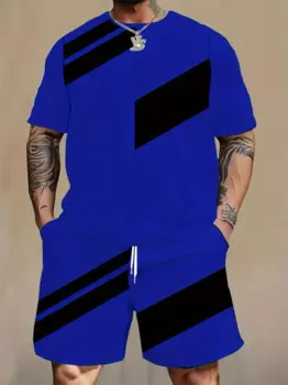 Повседневный мужской комплект из двух предметов, быстросохнущая спортивная одежда, футболка с коротким рукавом и шорты, летний цвет
