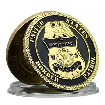 Позолоченная монета Американского пограничного патруля