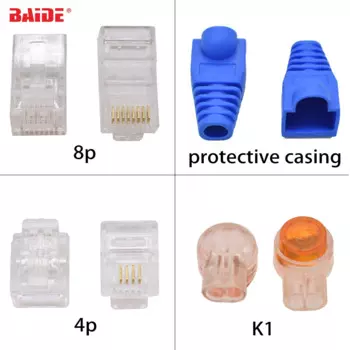 Позолоченные сетевые кабели RJ45, модульный разъем Cat5 CAT5e, разъем 8P8C utp, Неэкранированные модульные штекеры 1000 шт./лот