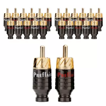 Позолоченный аудиоразъем RCA 24K, высококачественные разъемы из чистой меди для динамиков Hi-Fi, штекеры RCA, адаптер для аудиокабеля «сделай сам»