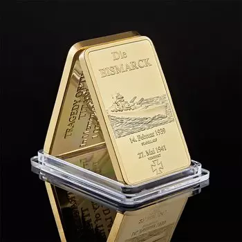 Позолоченный сувенирный слиток "Die Bismarck", 1 унция, SMJY