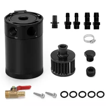 PQY-универсальная алюминиевая заготовка с 2 портами, маслоотделитель с воздушным фильтром для двигателя, мини-сепаратор для масла, с канифольным резервуаром, с воздушным фильтром