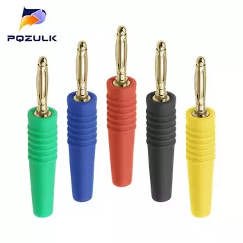PQZULK 2мм золотистые банановые разъёмы для аудио кабеля 5 шт