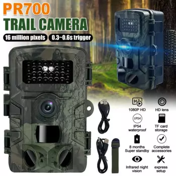 PR700 камера дикой природы 16MP Водонепроницаемая мини камера ночного видения с активированным ПИР движением Скаутинг охотничья камера наблюдения за животными