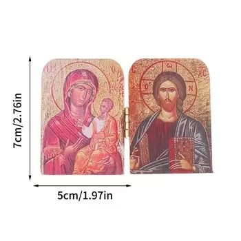 Православная икона Христос и Дева Казань деревянный диптих