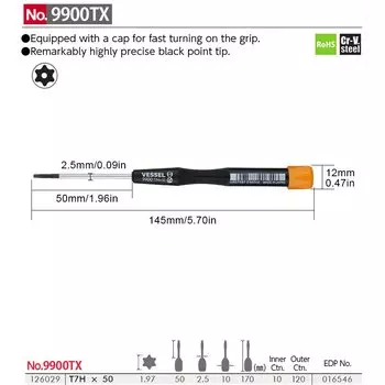 Прецизионная отвертка VESSEL 9900TX 9900TP