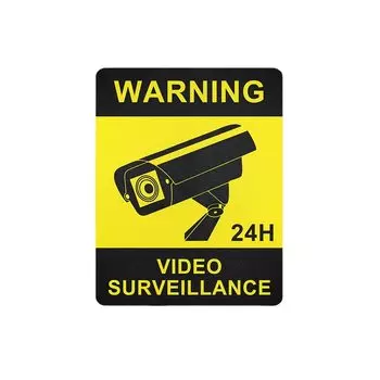 Предупреждающие наклейки, наклейка на сигнализацию камеры видеонаблюдения, предупреждающая наклейка, водонепроницаемая предупреждающая лента с матовой текстурой 19x15 см