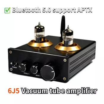 Предусилитель 6J5, вакуумный трубчатый усилитель, Bluetooth-усилитель для домашних динамиков, театра, караоке, усилитель звука Hi-Fi, вход постоянного тока 12 В