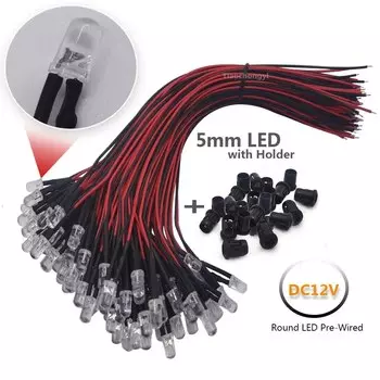 Предварительно подключенные водопрозрачные светодиоды TiaoChongYi 3мм/5мм RGB