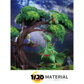[Предзаказ] 1/20 фигурка из смолы [HH] - Treecko & Grovyle & Skeleton tile