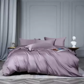 IvaRose HOME TEXTILE Комплект постельного белья из египетского хлопка 1000TC серый-фиолетовый/зеленый
