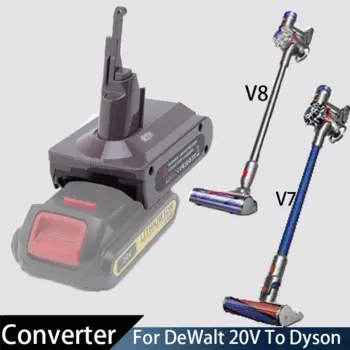 Преобразователь аккумулятора для DeWalt, литий-ионная батарея в макс. для пылесосов Dyson V7, V8, адаптер аккумулятора, аксессуары для электроинструментов
