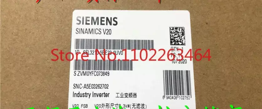 Преобразователь частоты 3 кВт 6SL321O-5BE23-OUVO 1P 6SL3210-5BE23-0UV0V20