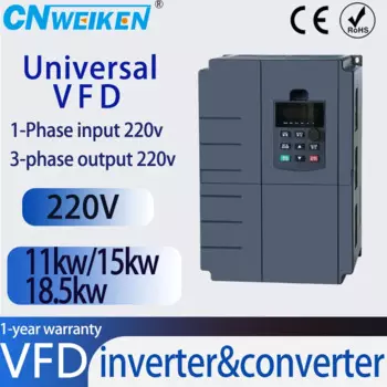 Преобразователь частоты VFD VFD 15 кВт/11 кВт Преобразователь частоты 1P 220 В в 3 P 220 В Выходной преобразователь частоты VFD Преобразователь частоты с переменной частотой