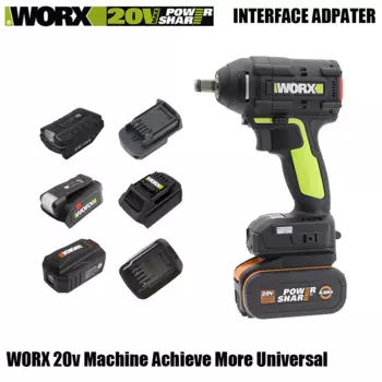 Преобразователь платформы Worx Power Tool 20 В WA4600 WA4601 между зелеными и оранжевыми, также с USB-выходом или светодиодной подсветкой