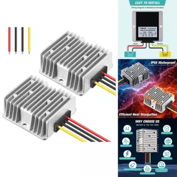 Преобразователь тележки для гольфа Buck, 10A 120W DC в DC12 Volt Регулятор напряжения Автомобильная аудио Универсальный стабилизатор мощности, 4 шт. Прочный