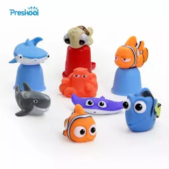 Preskool детская игрушка для ванны для детей мультяшная рыбка Смешанная Мягкая резиновая сжимаемая игрушка