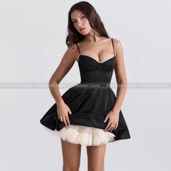 Превосходное французское темпераментное платье, тонкое платье-пачка с кружевной талией и лямкой на шее