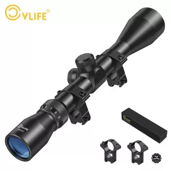 Прицел CVLIFE, регулировка увеличения 3X-9X, 40 мм, полностью многослойная синяя линза, 2 крепления для 11 мм рельсового тактического прицела