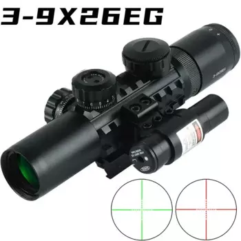 Прицел тактический 3-9X26EG, оптический прицел красный/зеленый, Регулируемая яркость, для страйкбола, Прицельный прицел, охотничий аксессуар, 20 мм