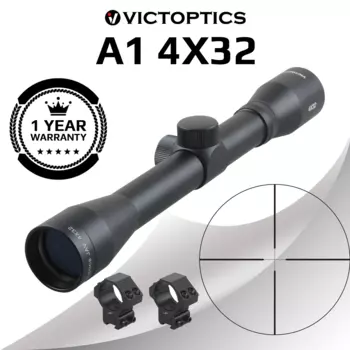Прицел VictOptics A1 4x32 1/4 MOA, регулировка со звуковыми щелчками, дуплексная сетка, прицел для пневматического оружия, страйкбола .177 .22