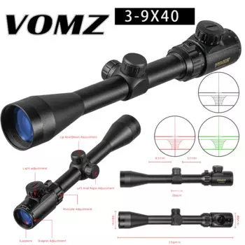 Прицел VOMZ 3-9x40 EG, тактика для охоты, красные, зеленые огни, уличный прицел, оптика, снайперский тактический пневматический пистолет для Weapo
