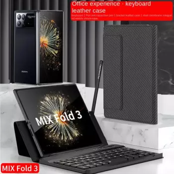 Применимо к защитному чехлу Xiaomi Fold3, роскошный бизнес со штативом, полноразмерный с клавиатурой, фоторучкой