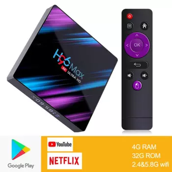 Приставка Смарт-ТВ H96Max, 4K, 11,0G, Wi-Fi, 4 + 32 ГБ, Android