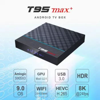 Приставка Смарт-ТВ T95MAX, Android 9,0, Amlogic S905X3 T95 MAX Plus