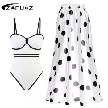 Привлекательный комплект бикини с эффектом пуш-ап ZAFUAZ 2024, женский купальник из двух частей, бикини с высокой талией, купальный костюм для девушек, пляжная юбка