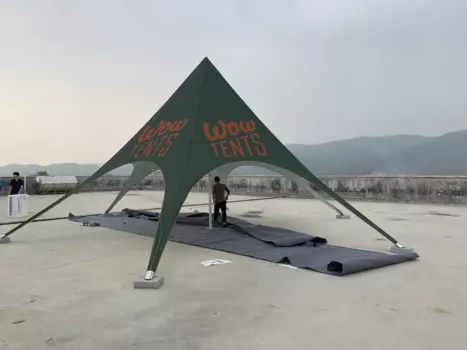 Прочная алюминиевая палатка для кемпинга с одним верхом в форме звезды