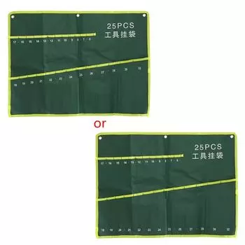 Прочный холщовый гаечный ключ с 25 карманами, свернутая сумка для хранения инструментов