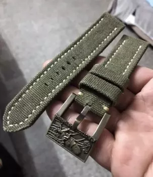 Прочный и долговечный холщовый ремешок ручной работы 24x24 мм (без пряжки для часов)