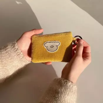Прочный вельветовый модный вельветовый Кошелек для монет, мягкий модный мини-кошелек с вафельным узором на молнии, износостойкий вельветовый кошелек