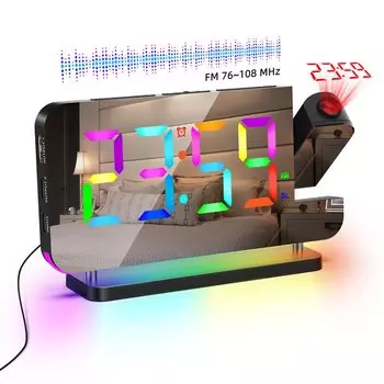 Проекционный будильник NieNie RGB