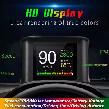 Проекционный дисплей, многофункциональный OBD, умный цифровой измеритель HUD P10, автомобильная электроника для автомобиля, спидометр, измеритель температуры об/мин, пробега