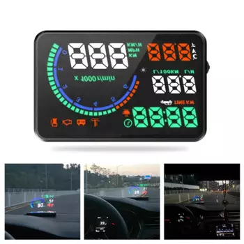 Проектор скорости автомобиля HUD I9, дисплей на лобовое расстояние, с индикатором расхода топлива