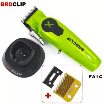 Профессиональная электрическая машинка для стрижки волос BRDCLIP FA1C, 7500 об/мин, высокоскоростной двигатель, 2500 мА/ч, триммер, лезвие DLC с базовой лампой