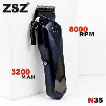 Профессиональная электрическая машинка для стрижки волос ZSZ N35, 8000 об/мин, высокоскоростной триммер для волос с градиентным лезвием DLC, 3200 мАч