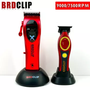 Профессиональная электрическая машинка для стрижки волос BRDCLIP X1C, 9000 об/мин, магнитный двигатель, стандартное лезвие DLC с зарядным устройством, триммер для парикмахера