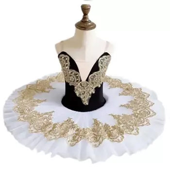 Профессиональная балетная пачка, черная балетная пачка для детей и взрослых женщин, танцевальные костюмы, балетное платье для девочек