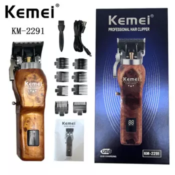 Профессиональная машинка для стрижки волос Kemei с ЖК-дисплеем
