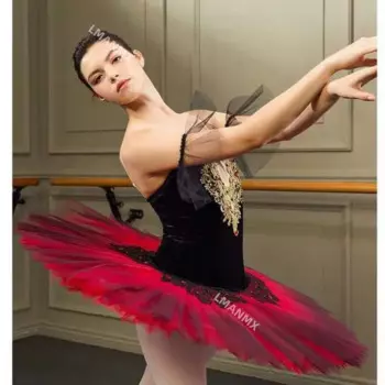 Профессиональное балетное платье красного и черного цвета для женщин и детей, балетное платье-пачка в виде лебедя и озера, костюмы, балетное платье для девушек